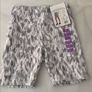 Gray and White Patterned Shorts